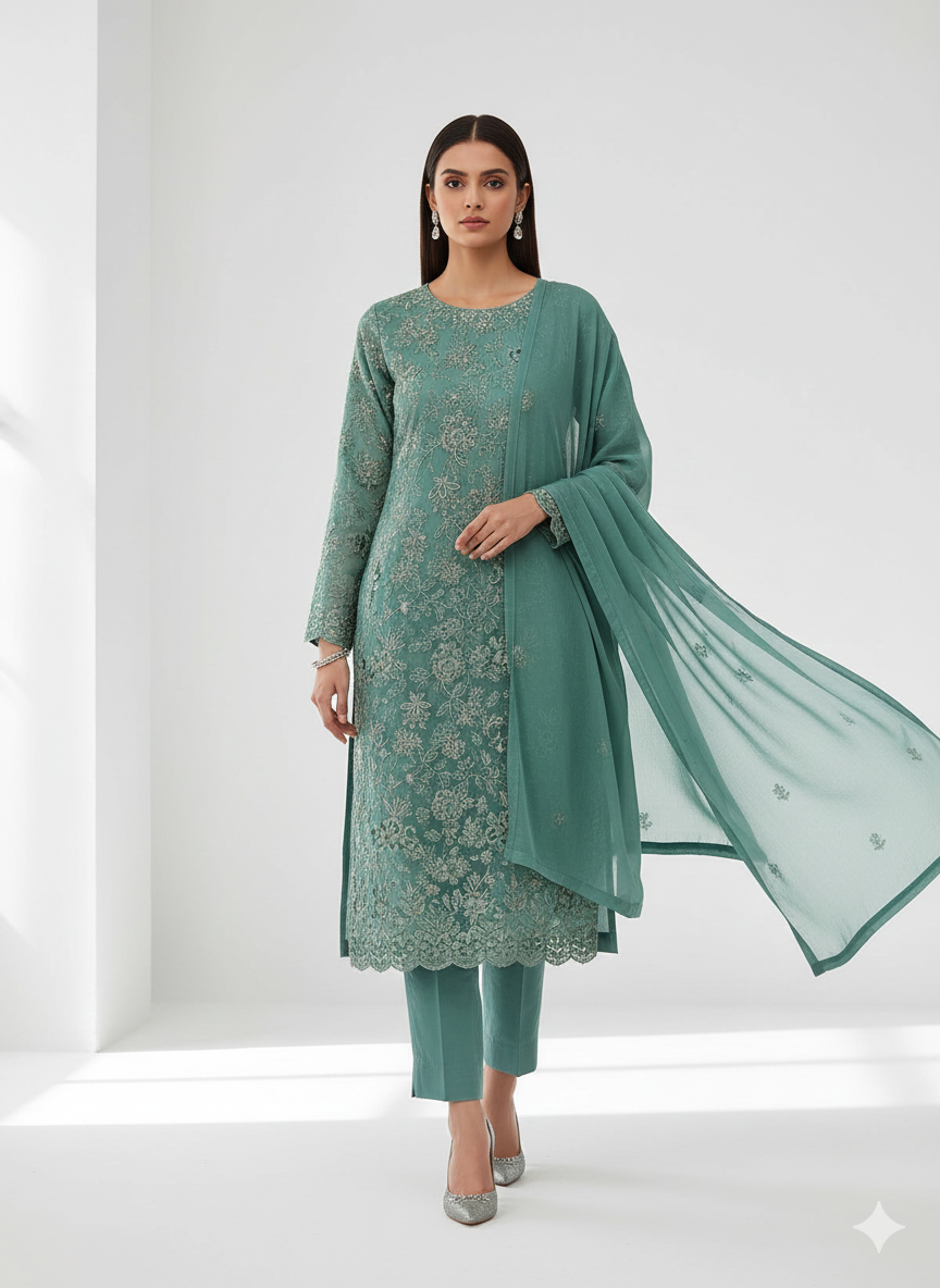 3pc bareeza suit stich unstich avaliable